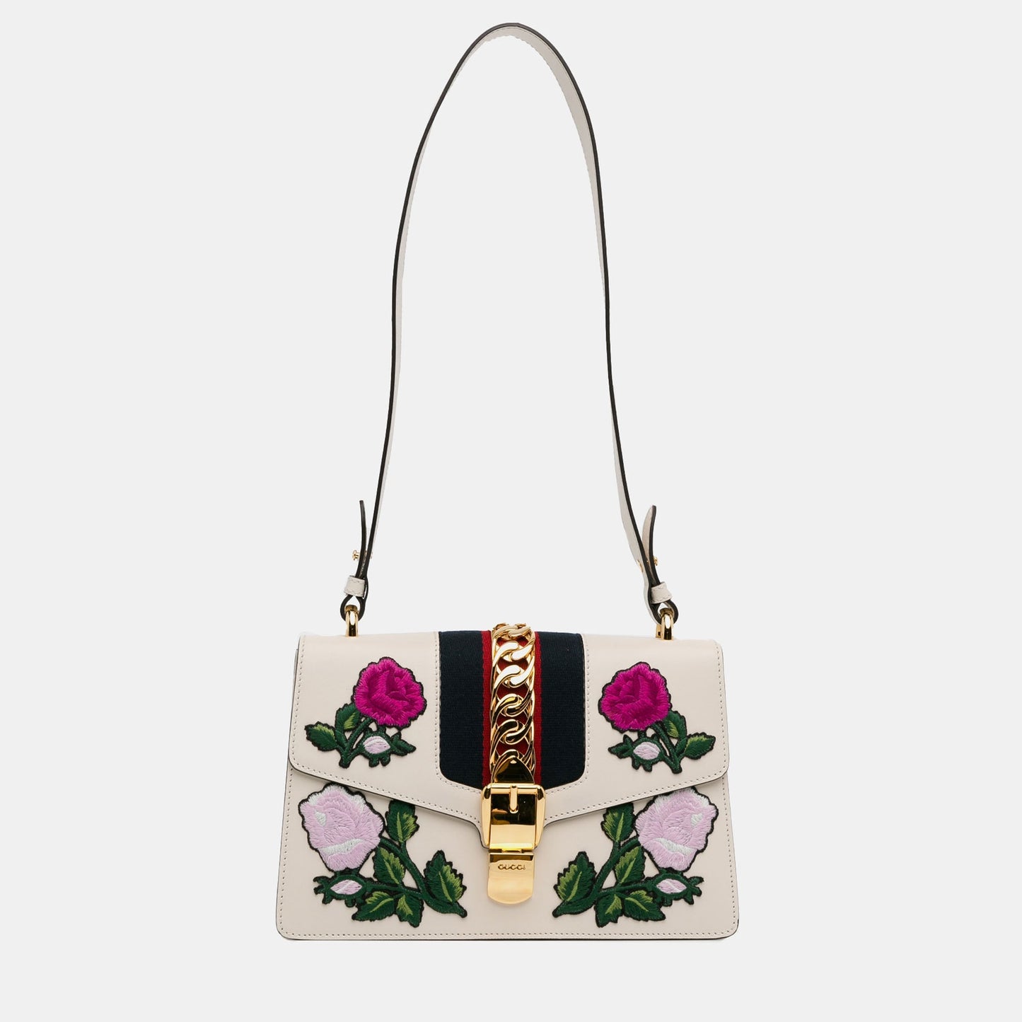Luxury Gucci Trending 2025 Small Floral Embroidered Sylvie Crossbody Bag