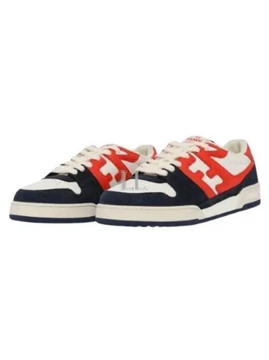 Luxury Fendi Match Suede Low Top Sneakers Blue Orange