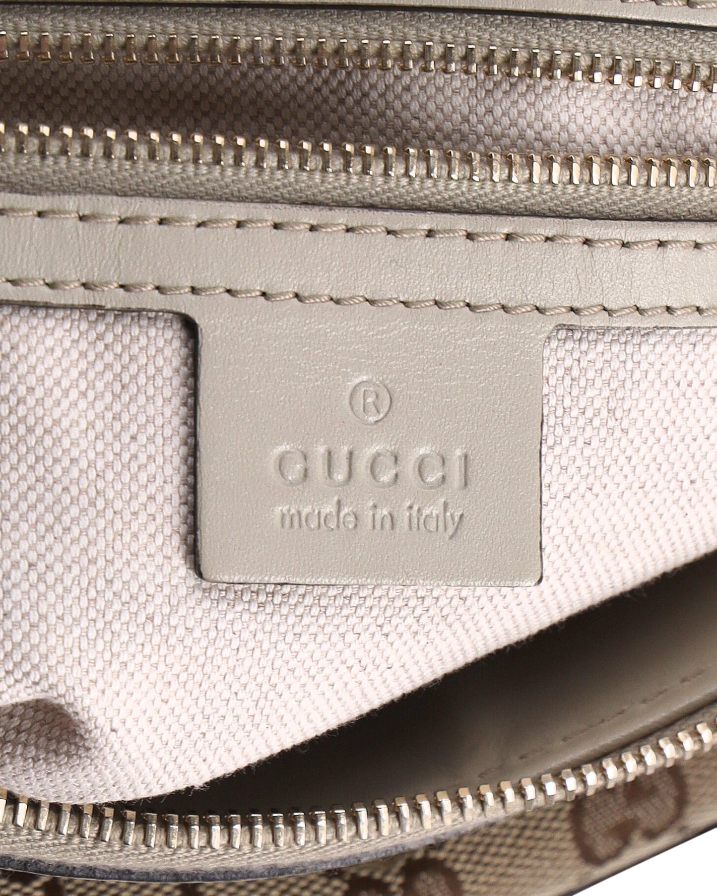 Gucci Mayfair Bow Large Top Handle Bag in Beige Canvas and White Leather
