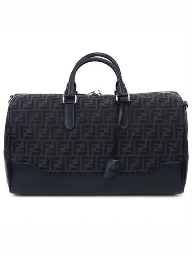 Luxury Fendi FF Jacquard Fabric Large Duffel Bag Black