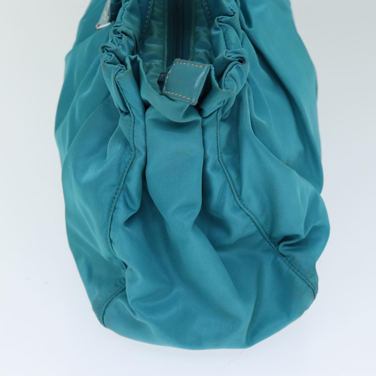 Luxury PradaNylon 2 Way Hand Bag Turquoise Blue 80110