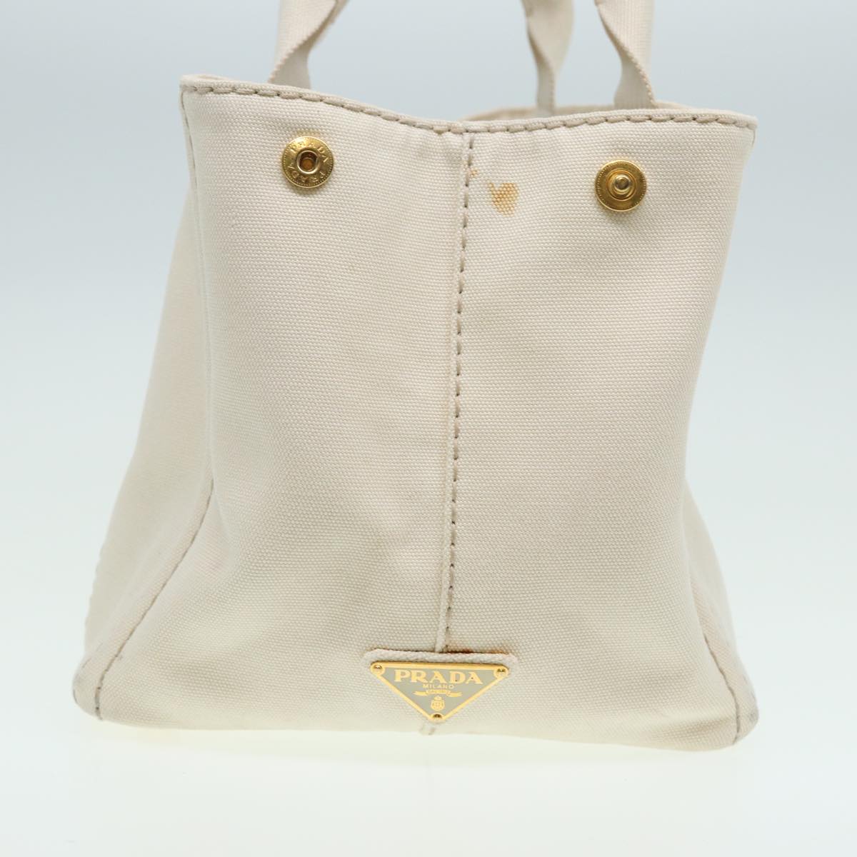 Luxury Prada Canapa MM Hand Bag Canvas Beige 80208