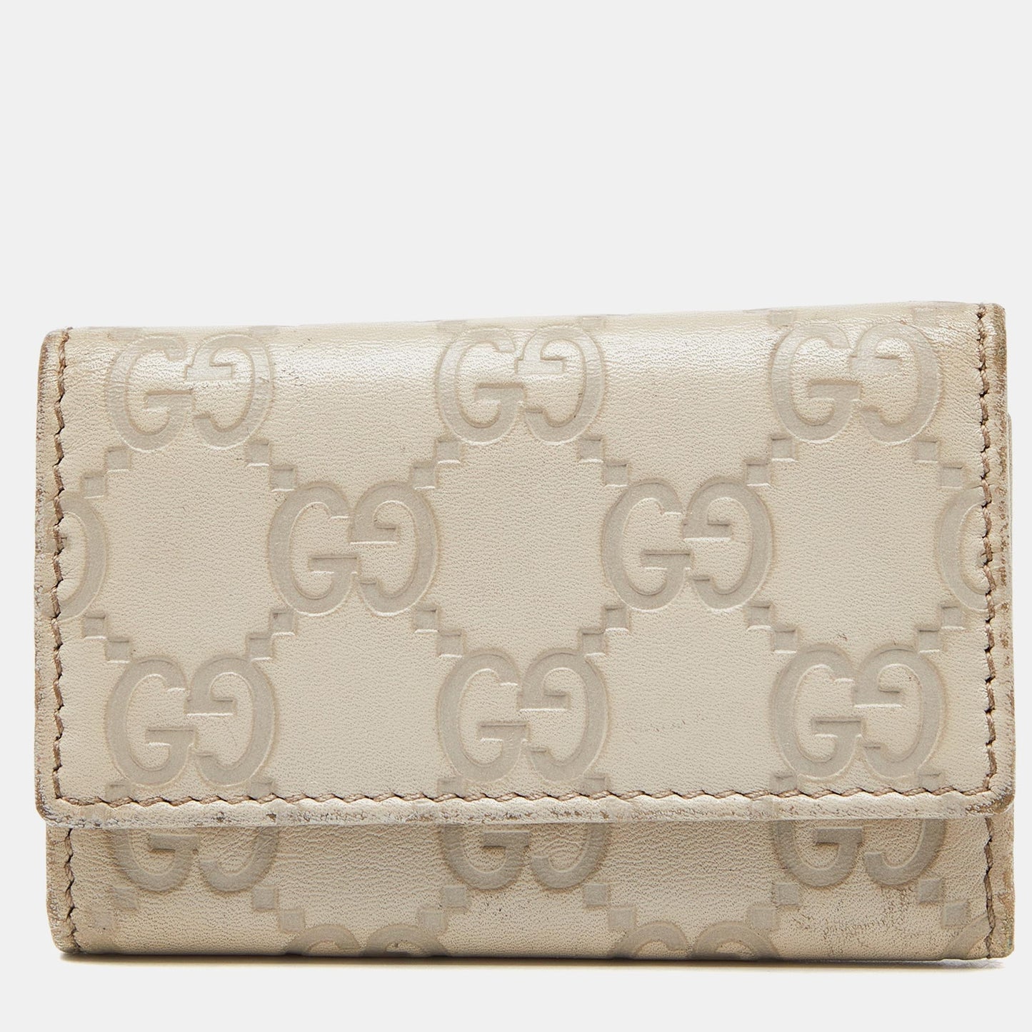 Luxury Gucci Trending 2025 Beige Luxury Gucci Trending 2025ssima Leather Bow 6 Key Holder