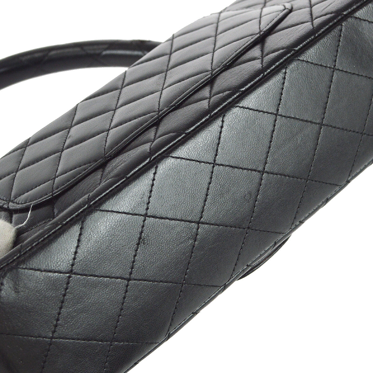 Luxury Chanel 1994 Classic Single Flap Medium Handbag Black Lambskin