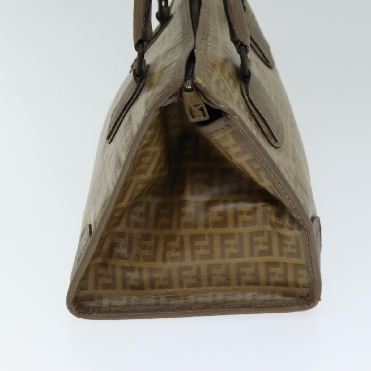 Luxury Fendi Zucchino Canvas Hand Bag Coated Canvas Beige80960