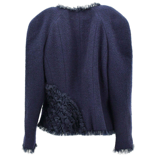 Chanel Collarless Jacket Navy 02C #42