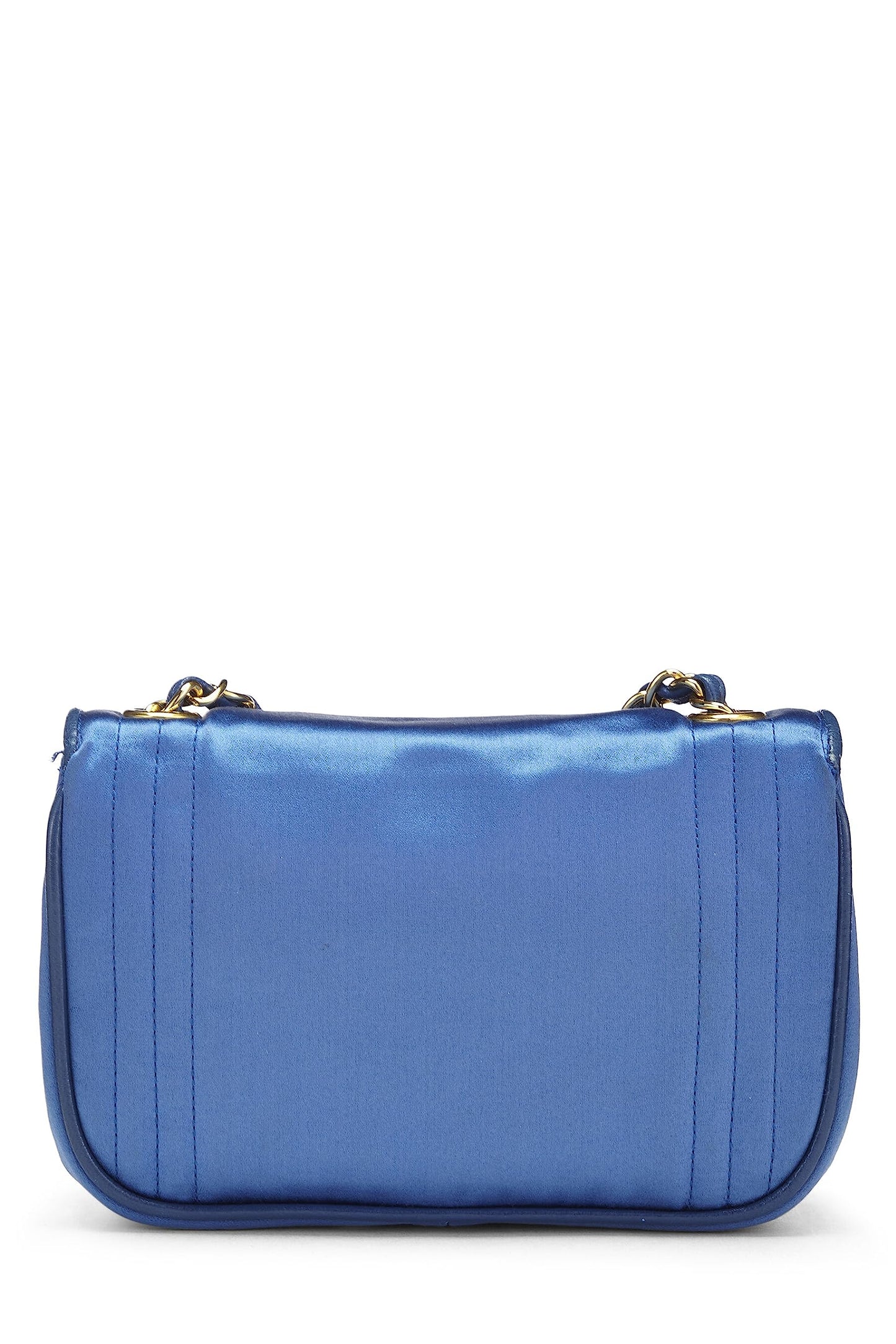 Chanel, Blue Satin Triborder Flap Mini, Blue