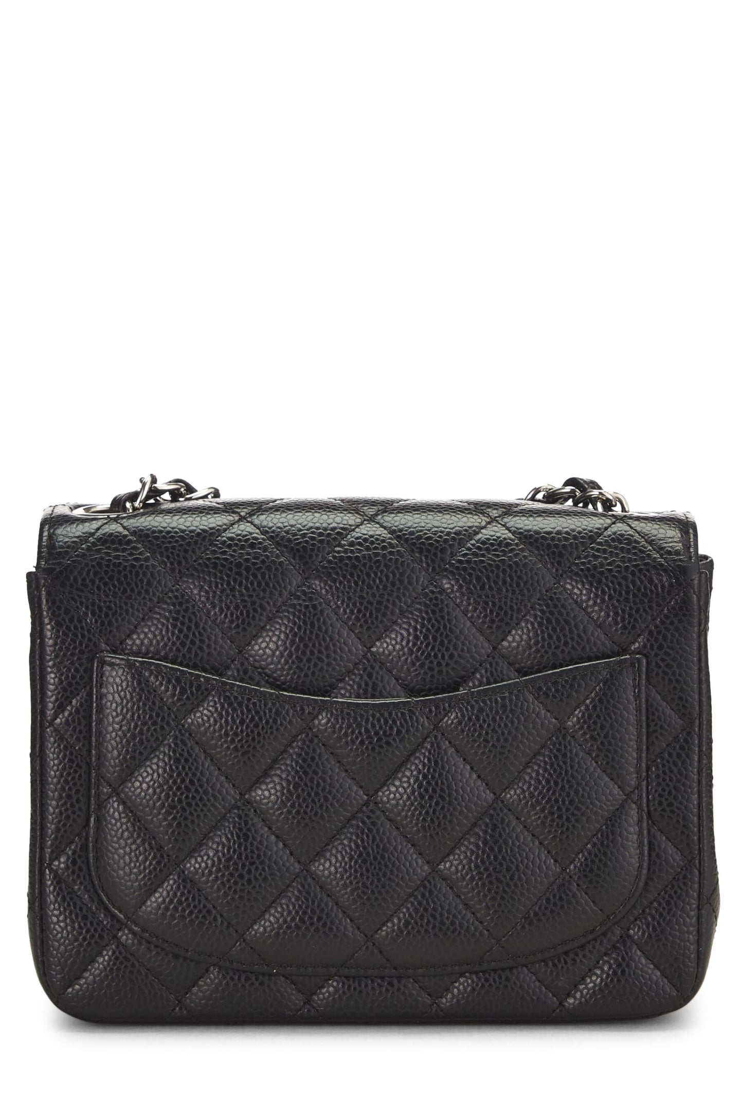 Chanel, Black Quilted Caviar Classic Square Flap Mini, Black
