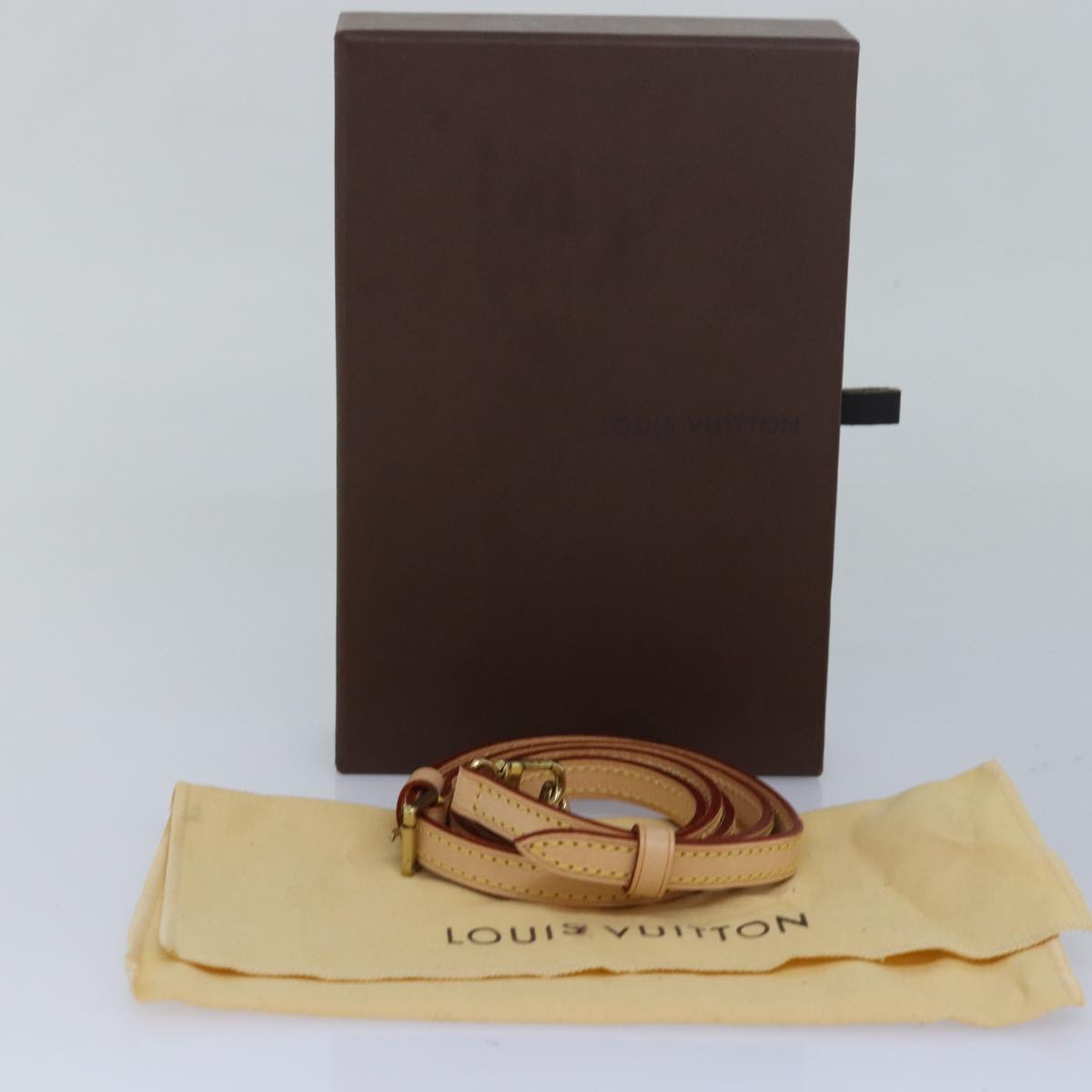 LOUIS VUITTON Adjustable Shoulder Strap Leather 36.6""-43.7"" Beige 81036