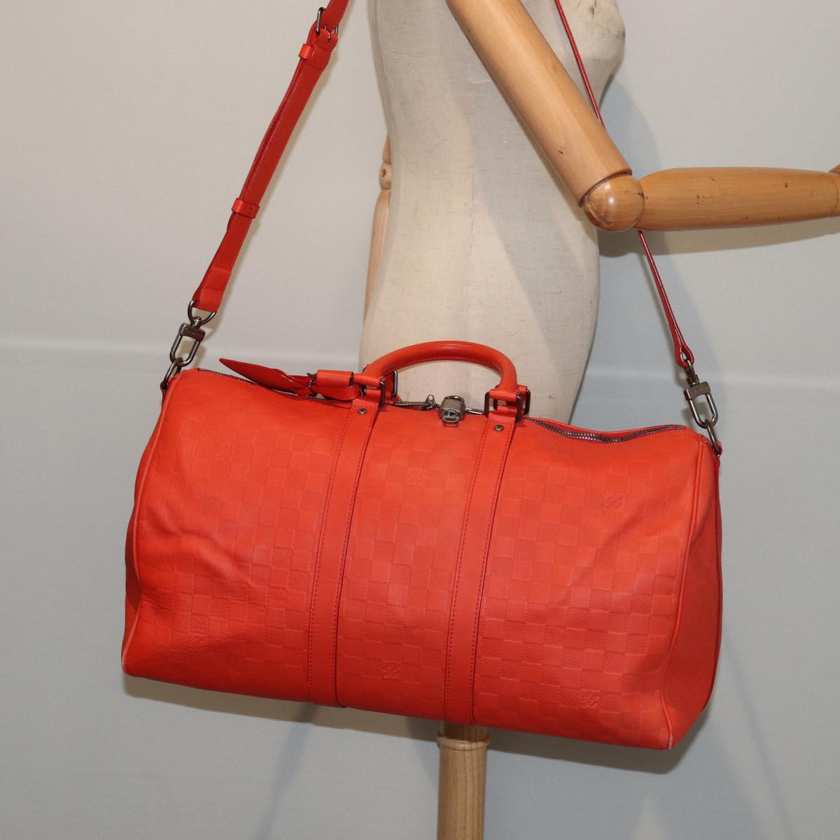 LOUIS VUITTON Damier Infini Keepall Bandouliere 45 Bag Fusion N41142 81041