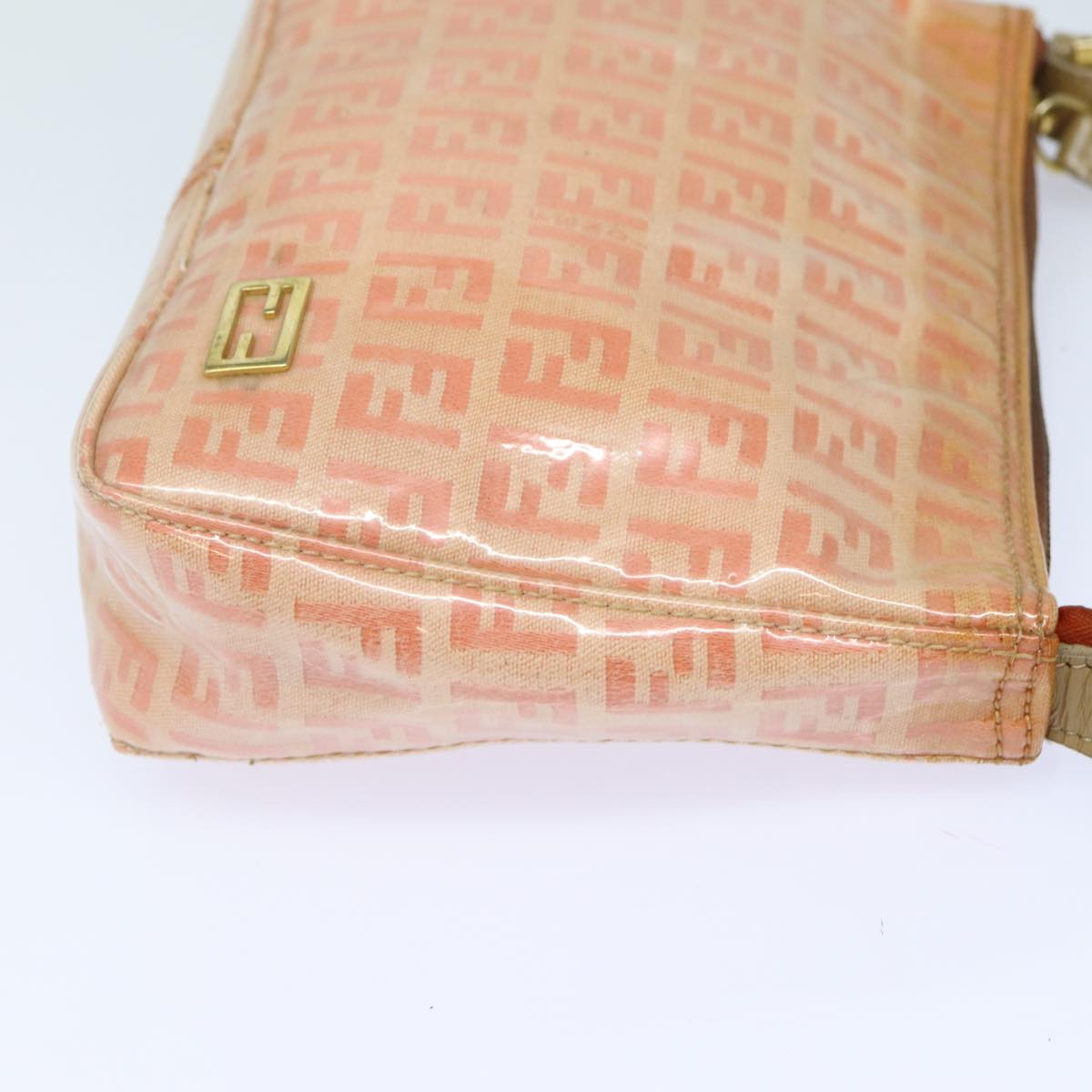 Luxury Fendi Zucchino Canvas Hand Bag Enamel Orange81071