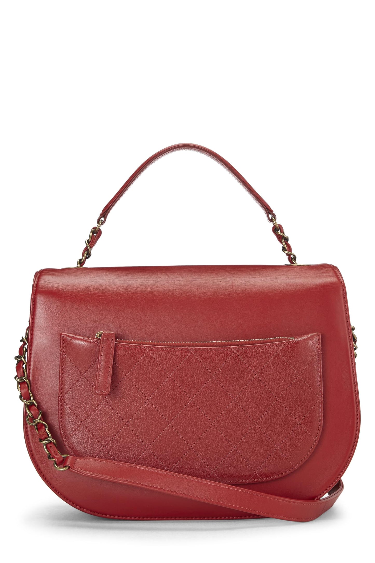 Chanel, Red Calfskin Coco Curve Flap Medium, Red