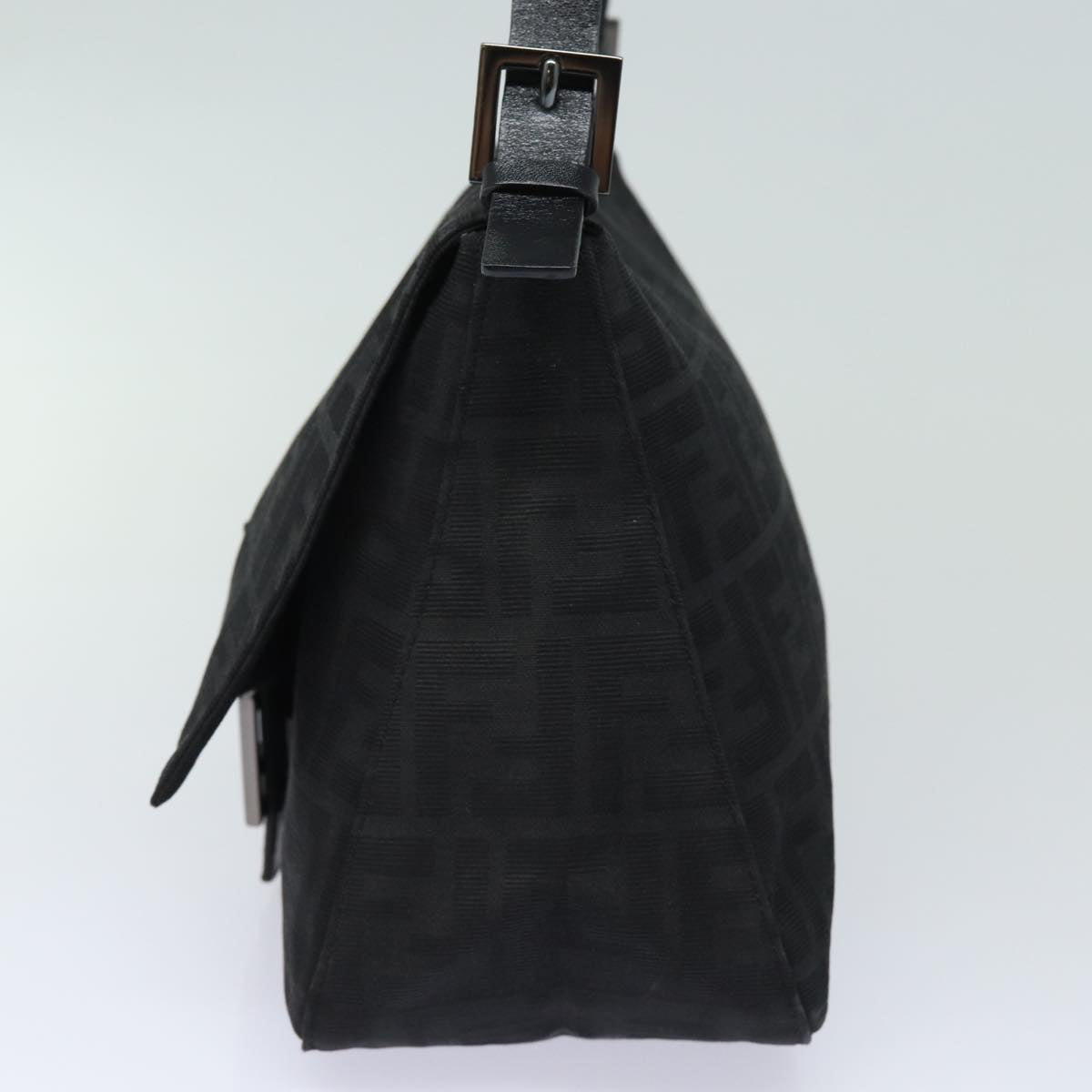 Luxury Fendi Zucca Canvas Mamma Baguette Shoulder Bag Black81190