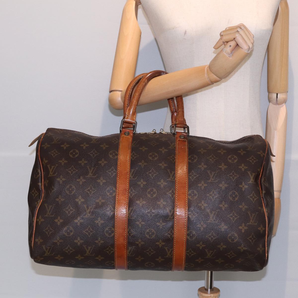 LOUIS VUITTON Monogram Keepall 45 Boston Bag M41428 LV 81423