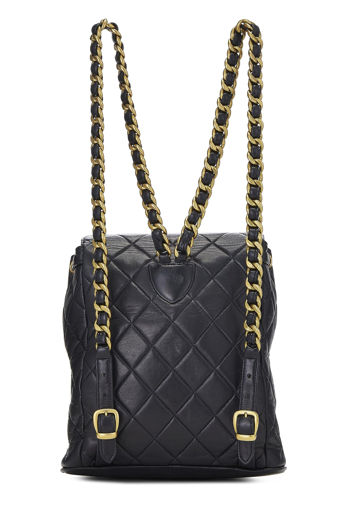 Chanel, Black Quilted Lambskin 'CC' Classic Backpack Small, Black