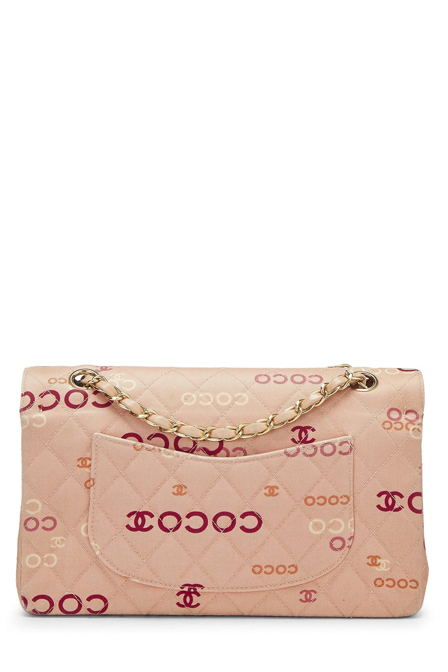 Chanel, Pink Quilted Canvas Coco Classic Double Flap Medium, Pink