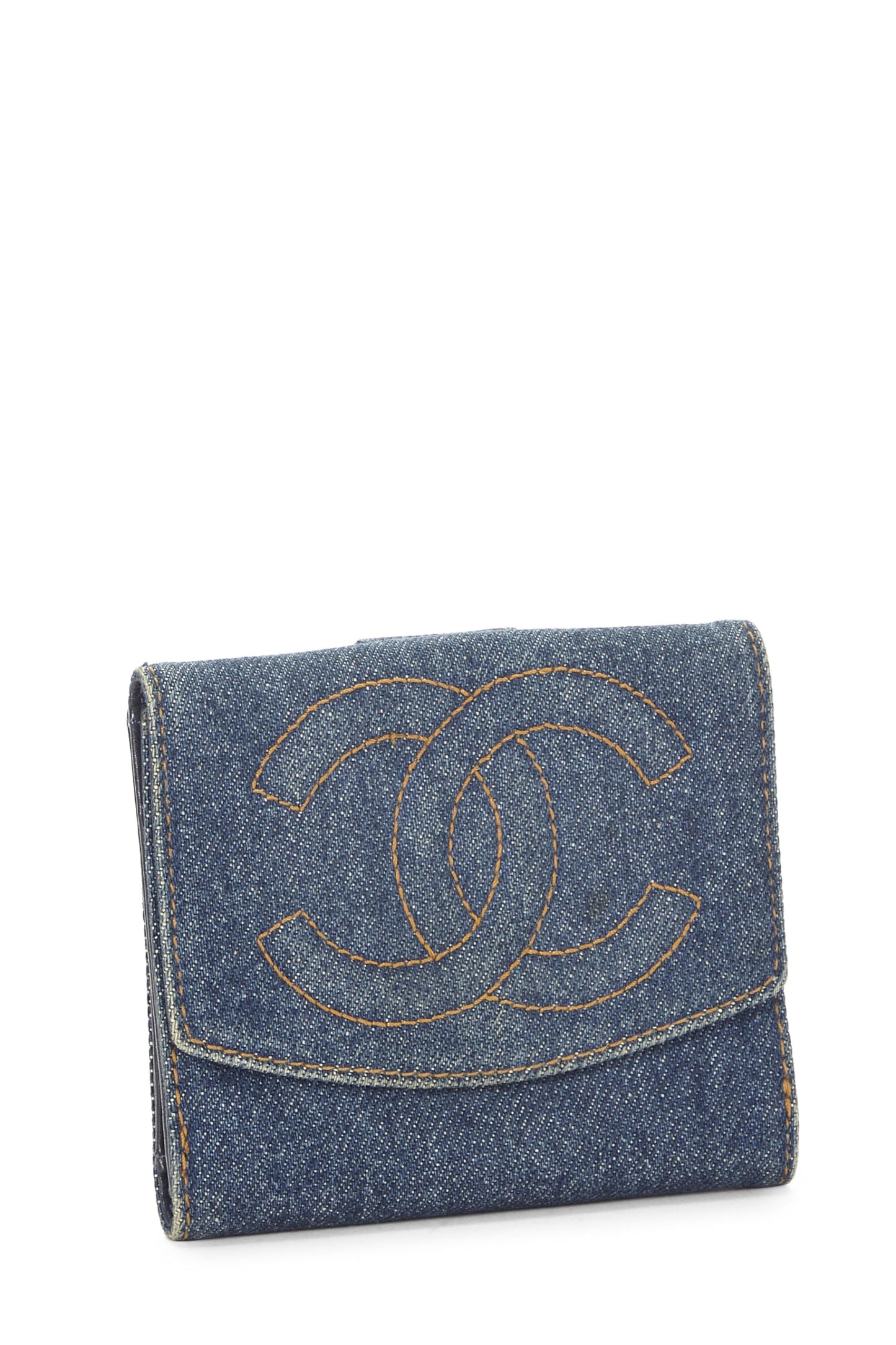 Chanel, Blue Denim 'CC' Wallet, Blue