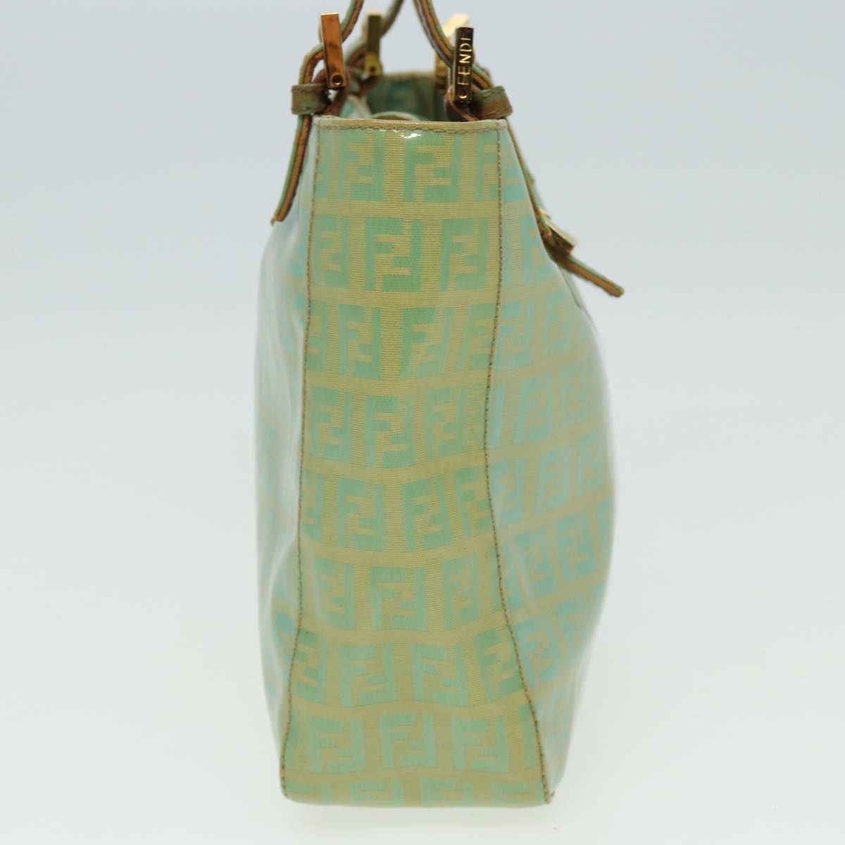 Luxury Fendi Zucchino Canvas Mamma Baguette Hand Bag Light Blue 2679581643