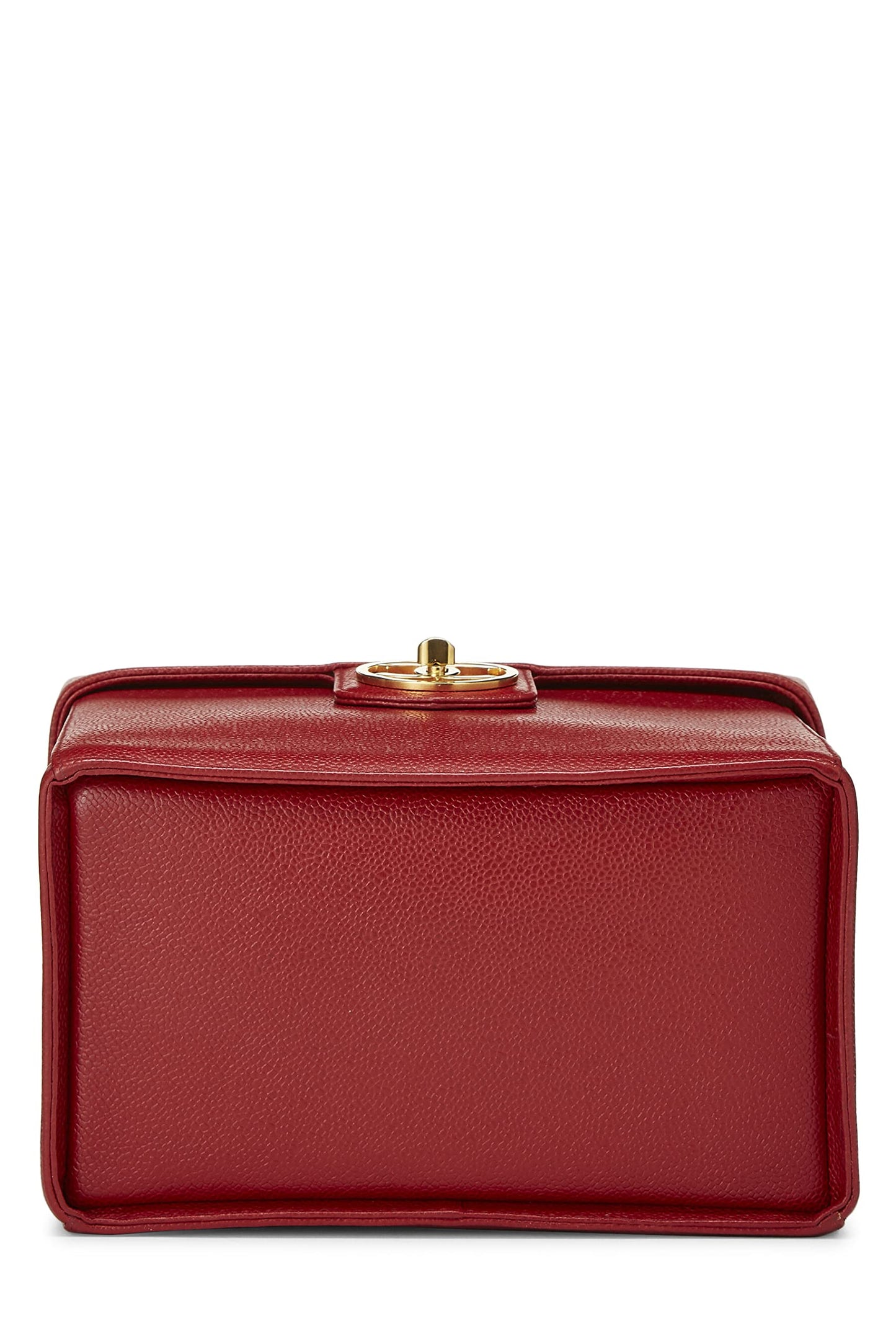 Chanel, Red Caviar Circle 'CC' Vanity Large, Red