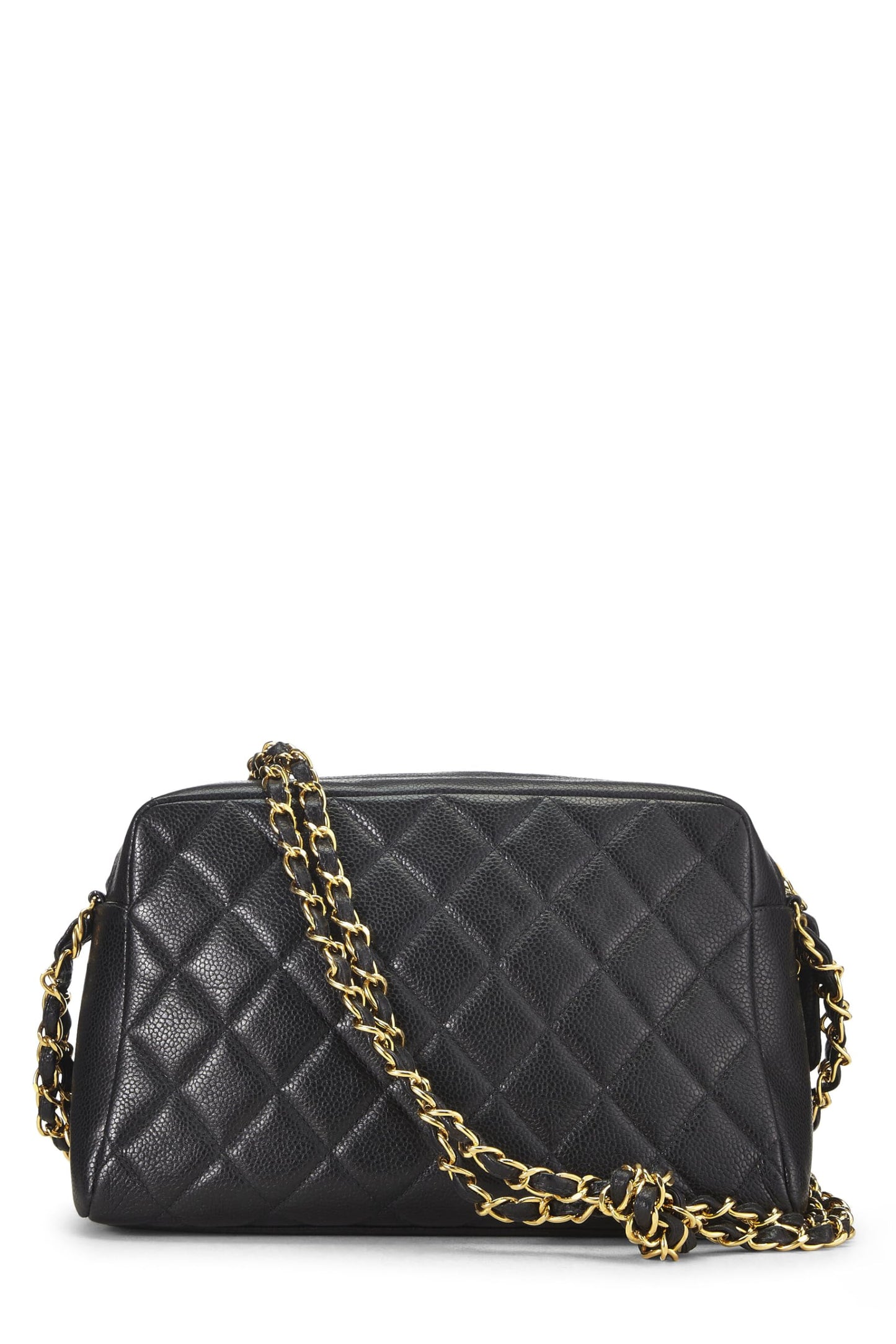 Chanel, Black Quilted Caviar Pocket Camera Bag Medium, Black