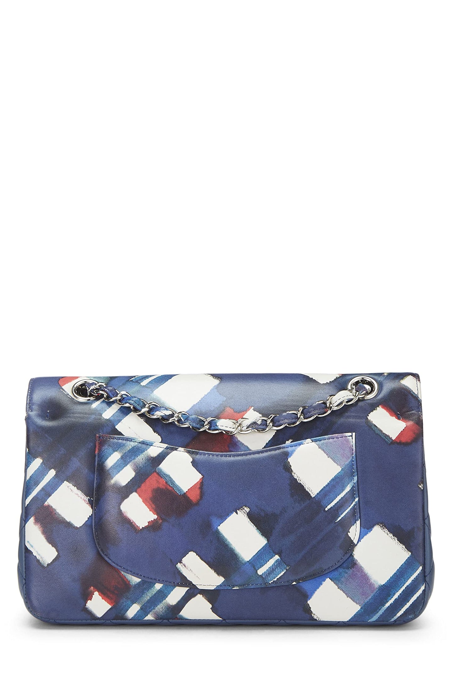 Chanel, Blue & Red Calfskin Airline Classic Double Flap Medium, Blue