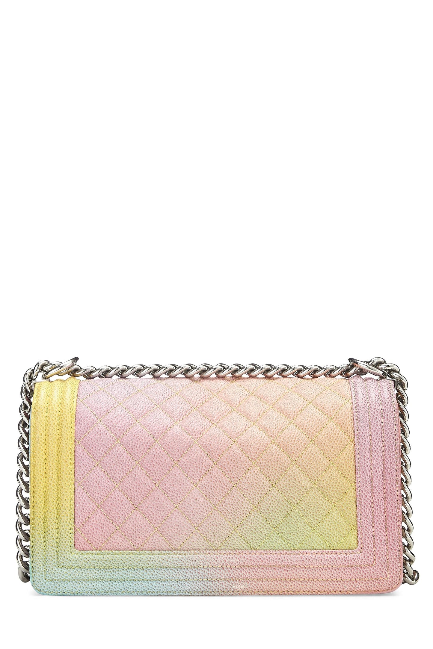Chanel, Rainbow Quilted Caviar Boy Bag Medium, Green