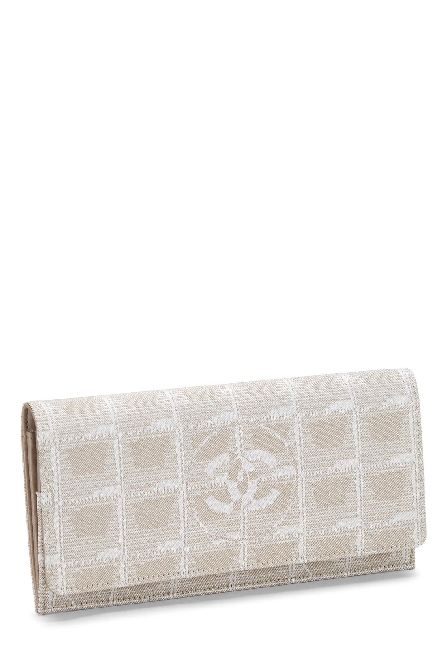 Chanel, Beige Nylon Travel Line Long Wallet, Beige