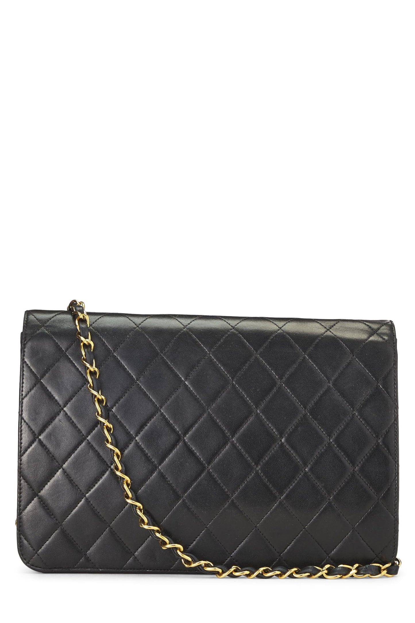 Chanel, Black Quilted Lambskin Ex Flap Medium, Black