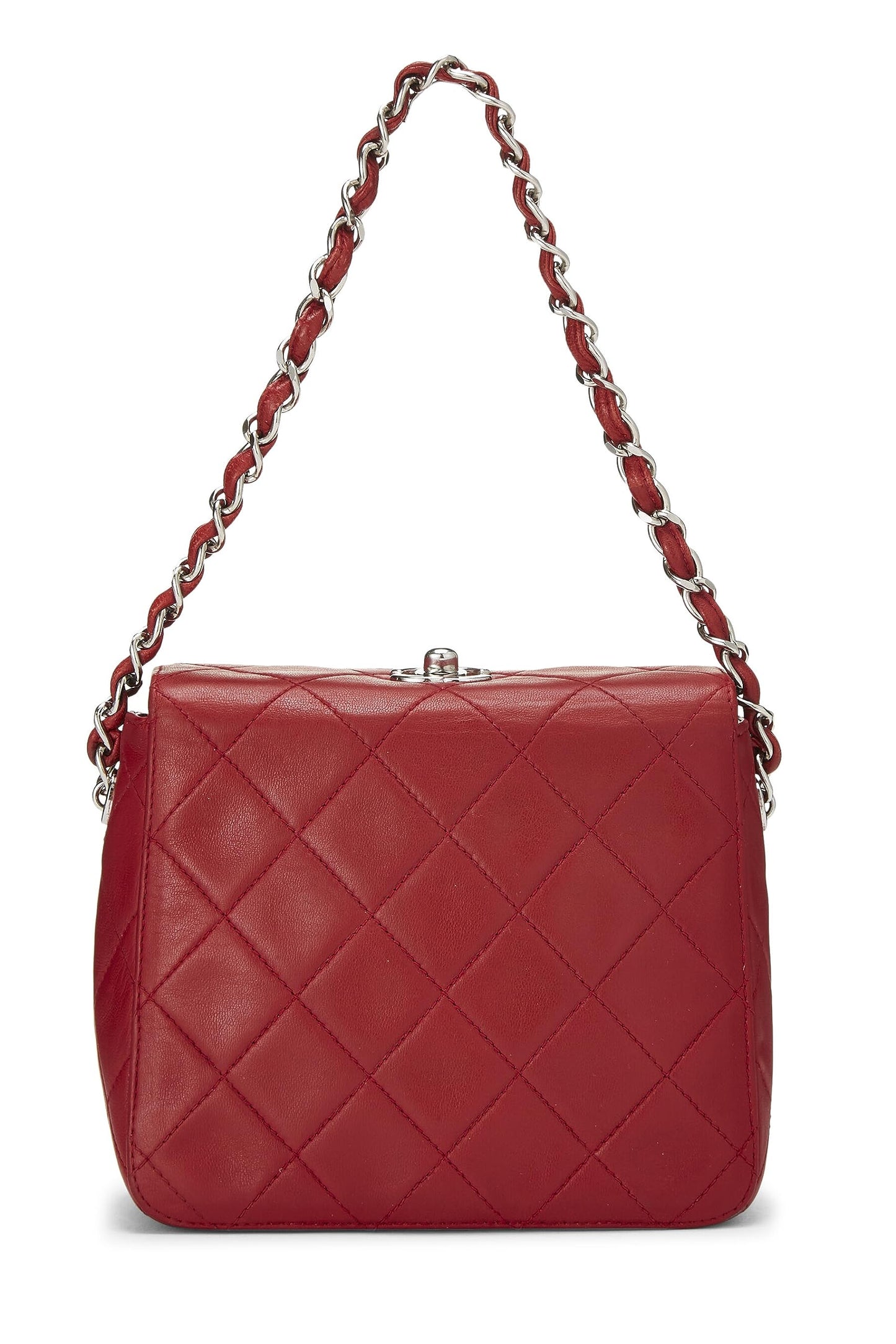 Chanel, Red Quilted Lambskin Handbag Mini, Red