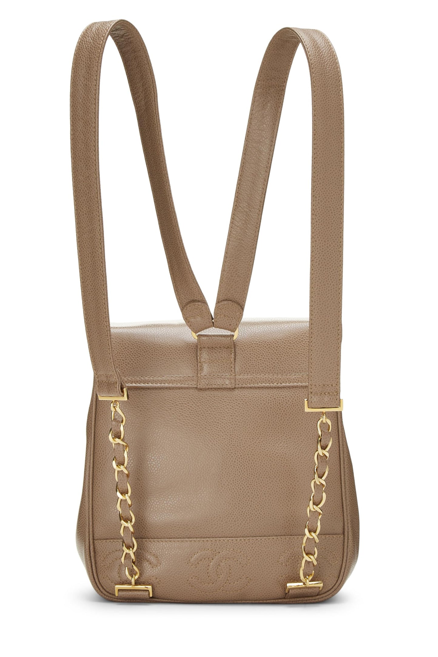 Chanel, Beige Caviar 3 CC Backpack Small, Beige
