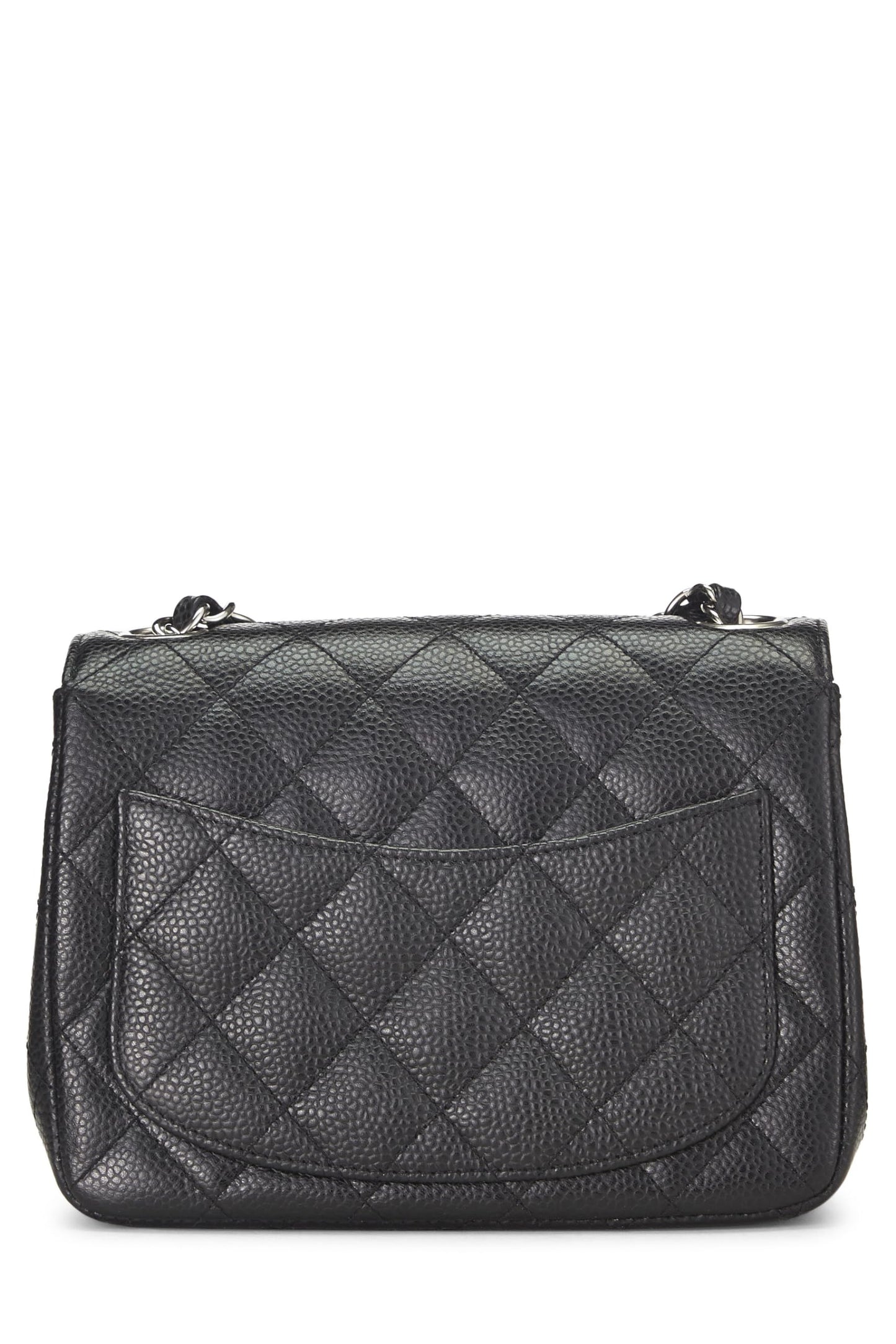 Chanel, Black Quilted Caviar Classic Square Flap Mini, Black