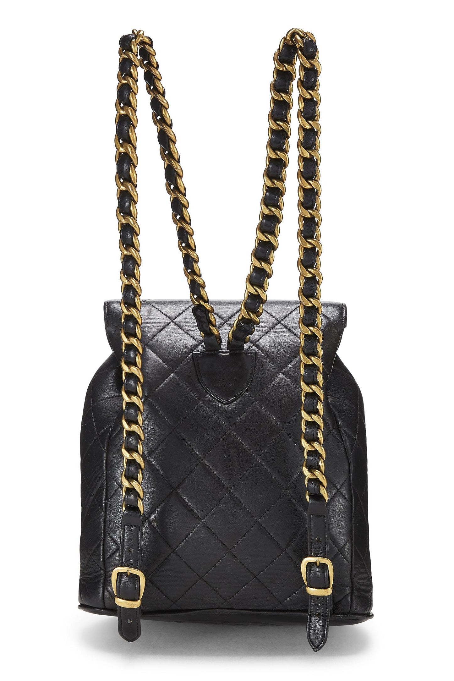 Chanel, Black Quilted Lambskin 'CC' Classic Backpack Medium, Black