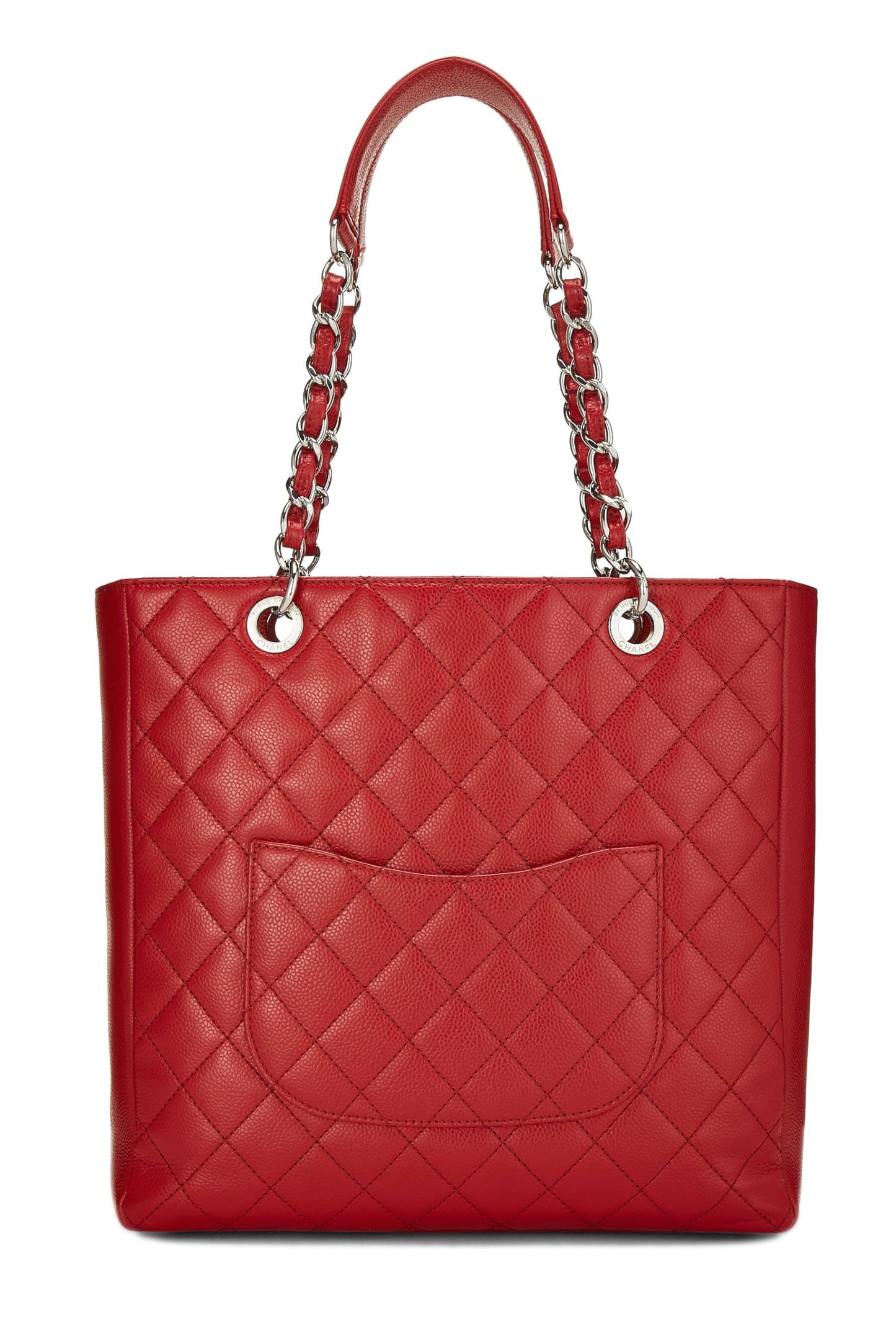 Chanel, Red Quilted Caviar Petite Shopping Tote (PST) XL, Red