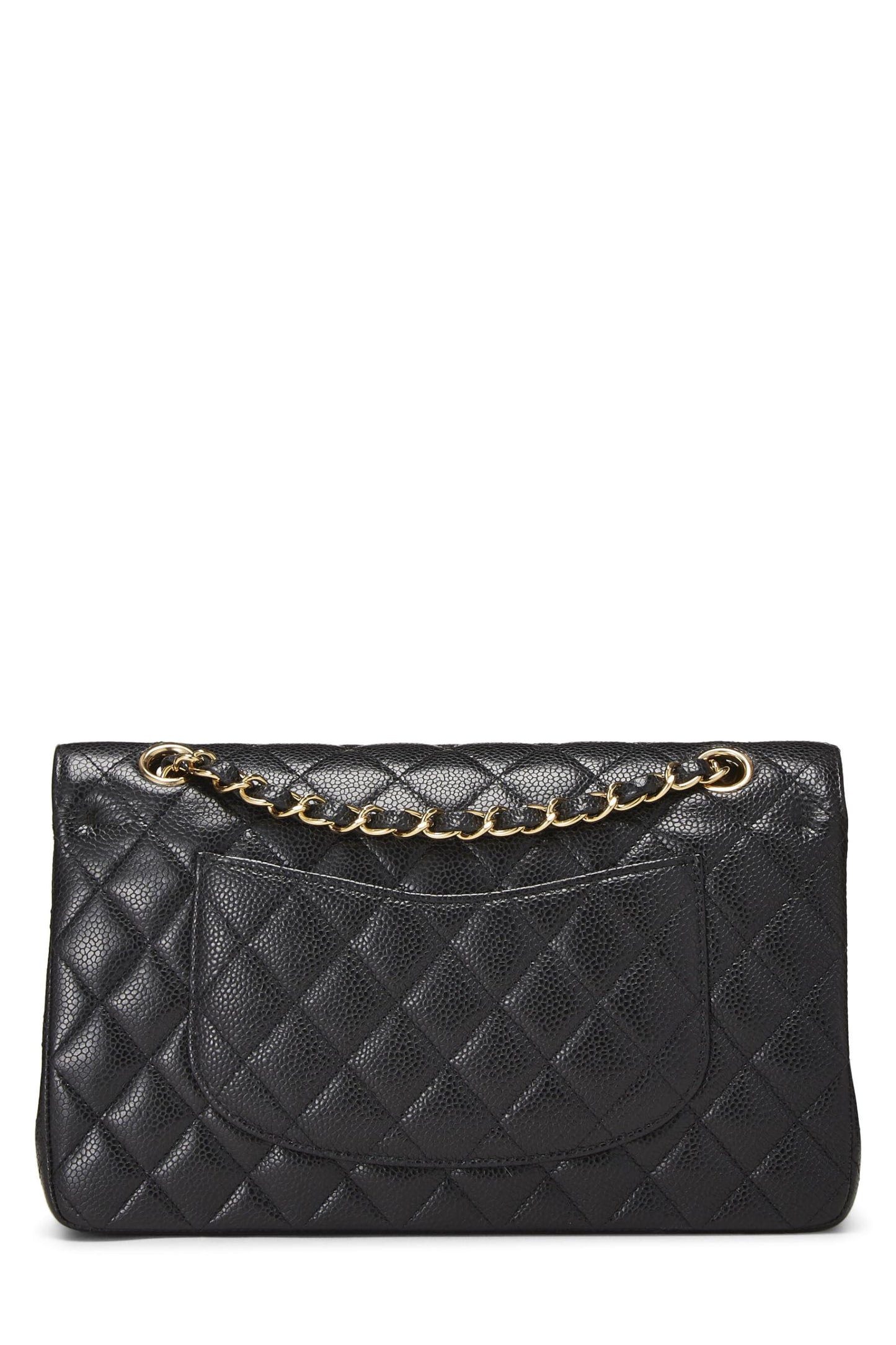 Chanel, Black Quilted Caviar Classic Double Flap Medium, Black