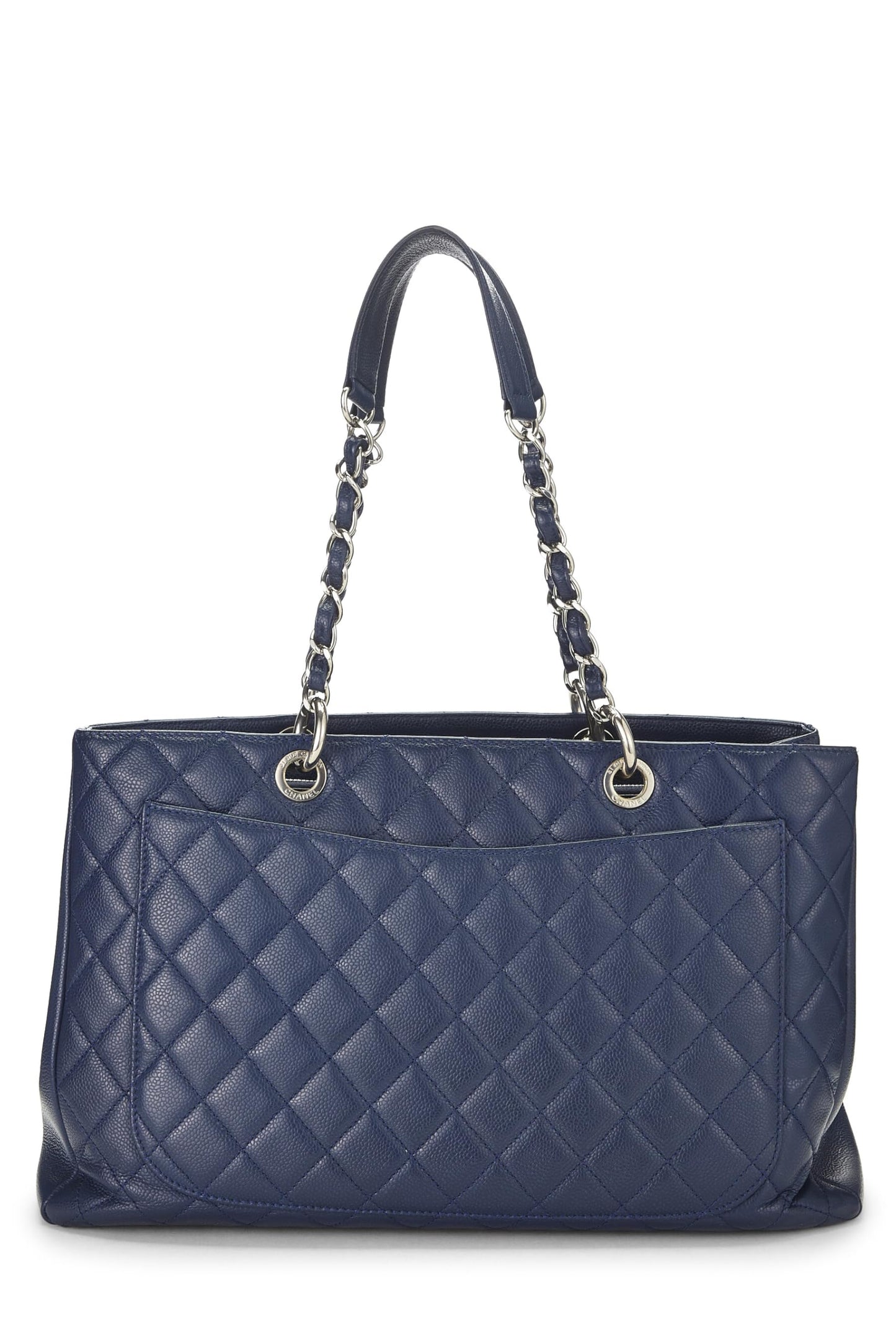 Chanel, Navy Quilted Caviar Grand Shopping Tote (GST) XL, Navy