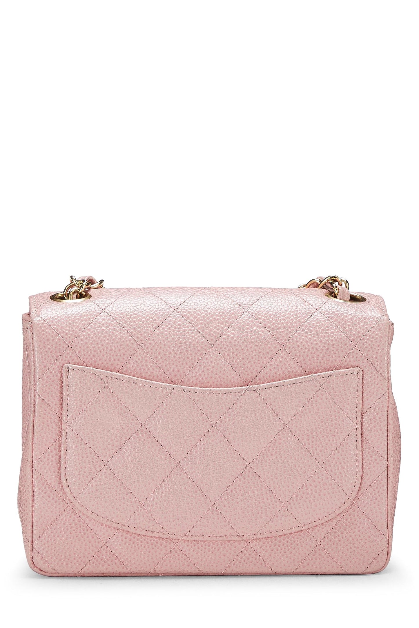 Chanel, Pink Quilted Caviar Classic Square Flap Mini, Pink