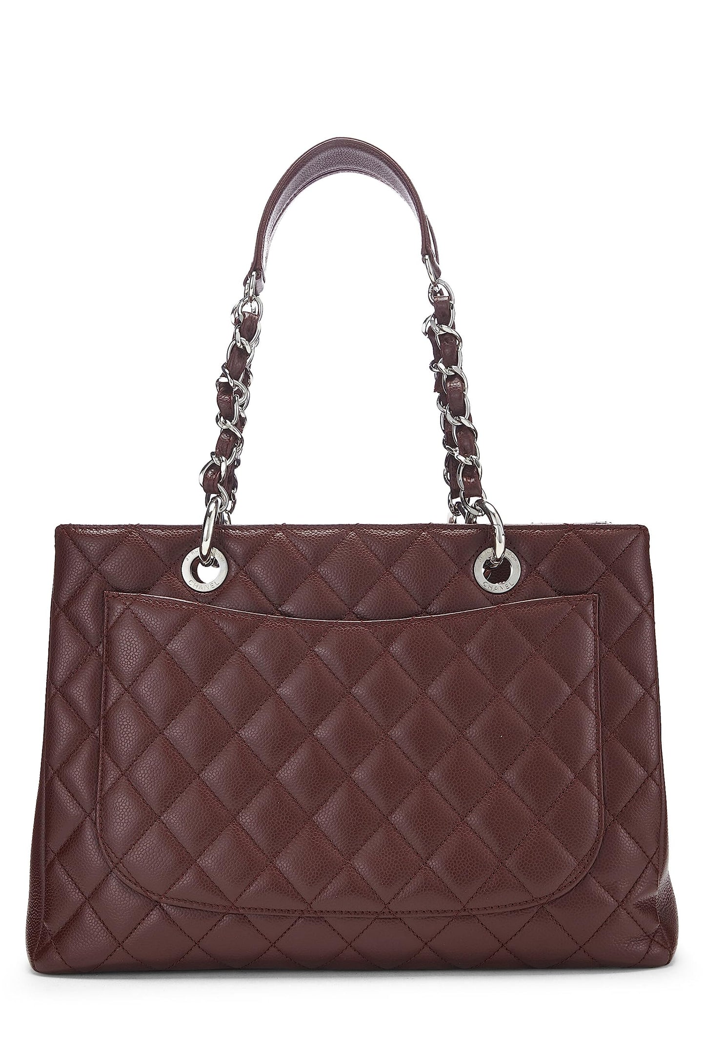 Chanel, Burgundy Quilted Caviar Grand Shopping Tote (GST), Burgundy