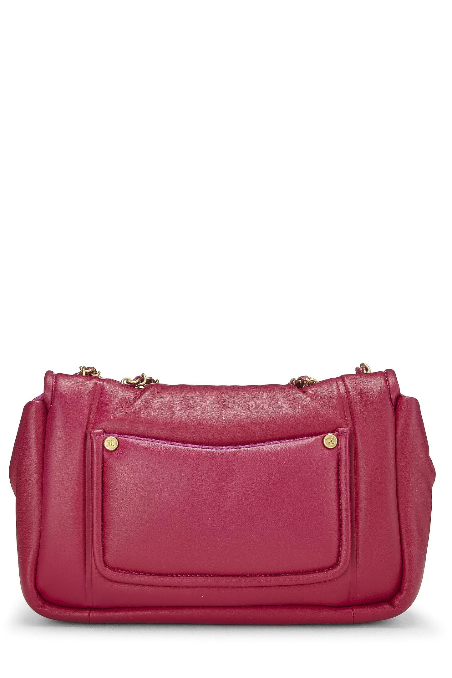 Chanel, Pink Calfskin Border Full Flap Medium, Pink