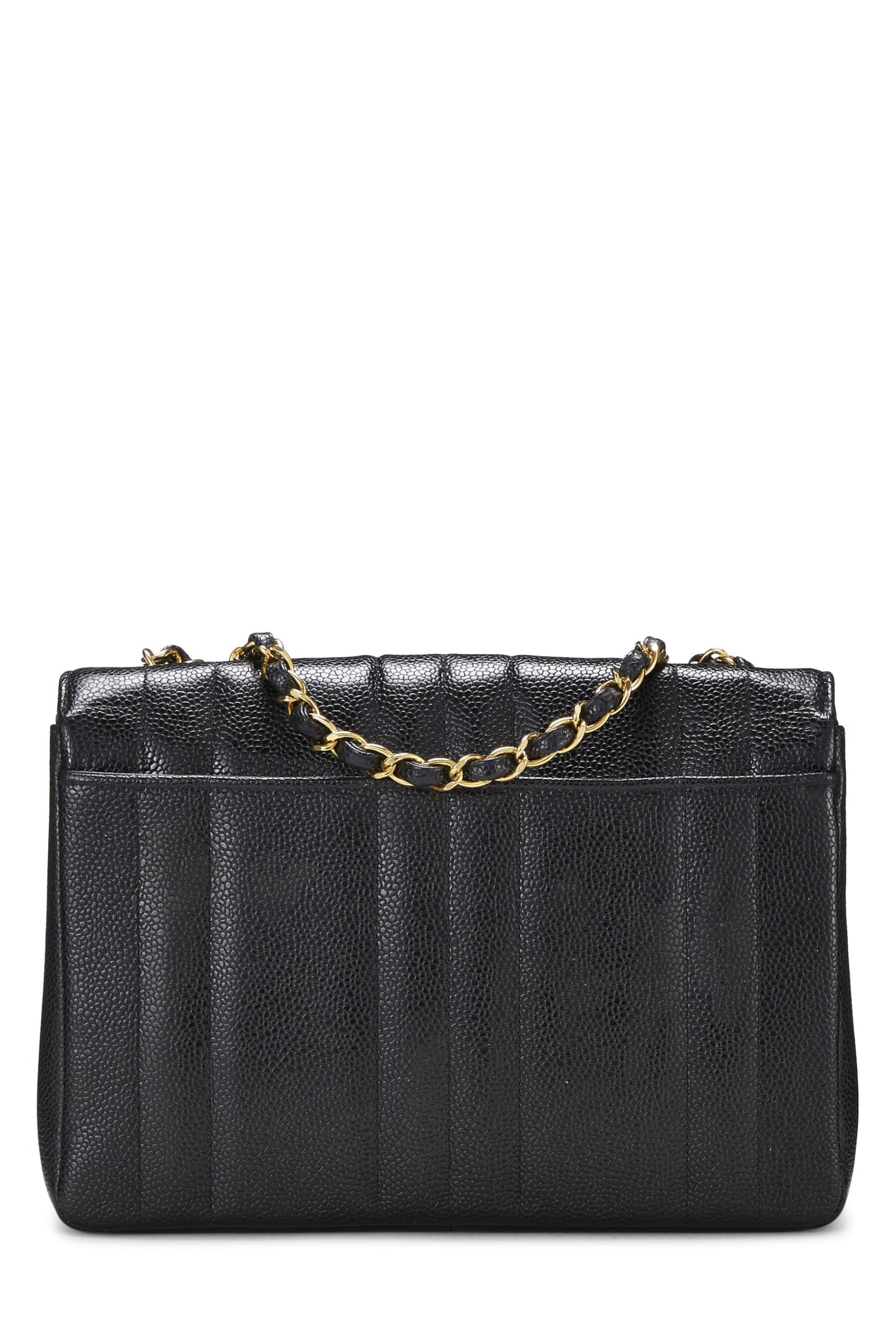 Chanel, Black Vertical Caviar Half Flap Small, Black