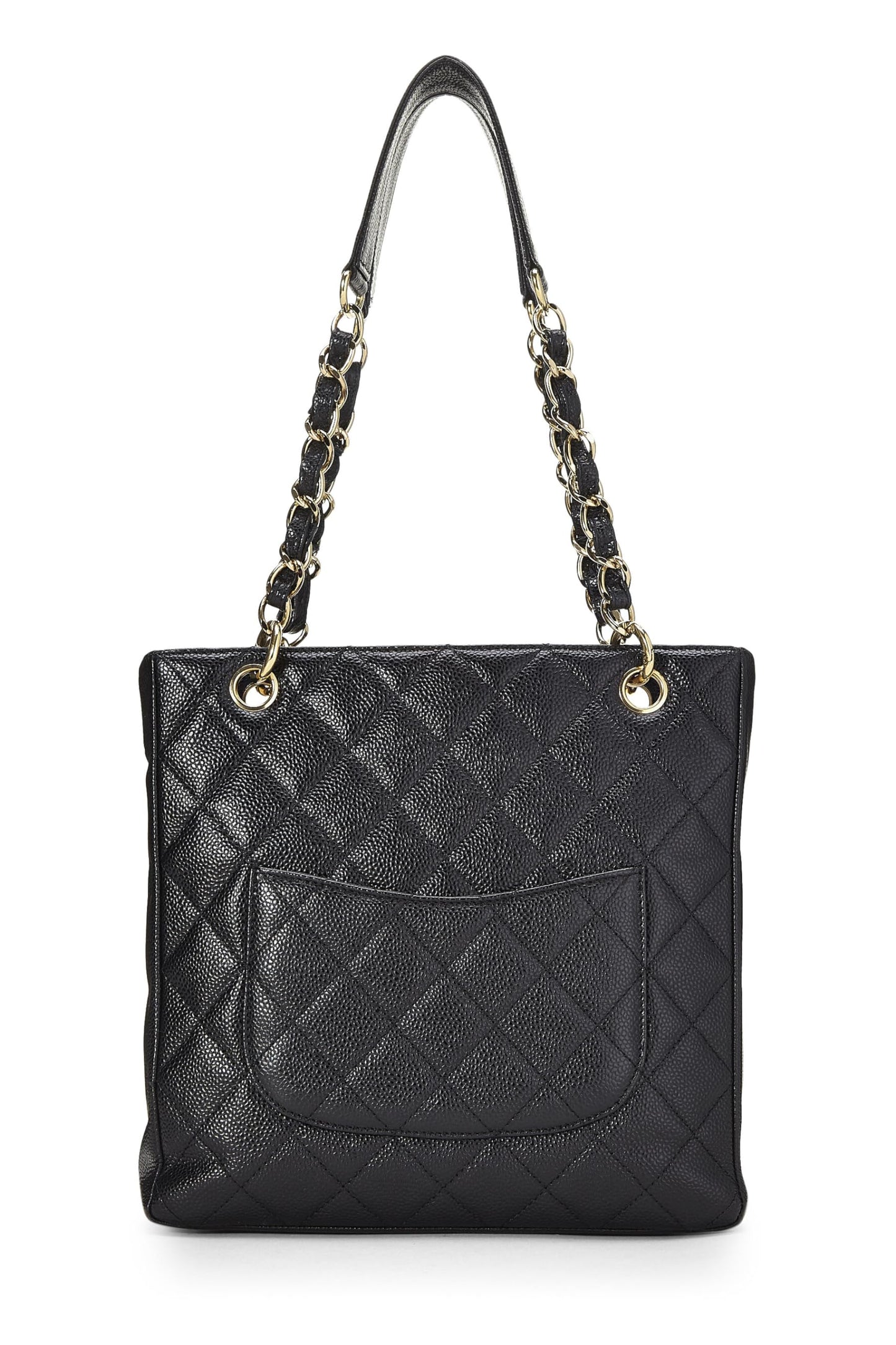 Chanel, Black Quilted Caviar Petite Shopping Tote (PST), Black