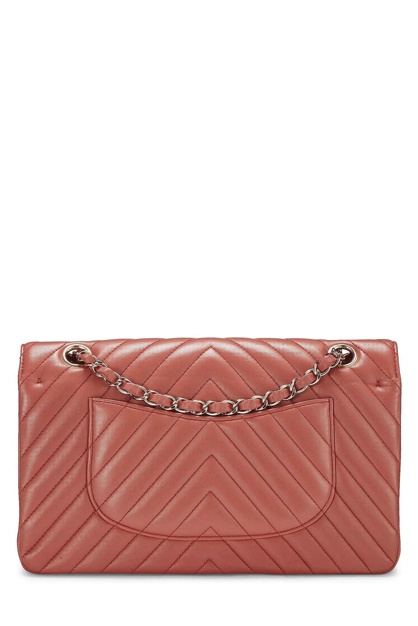 Chanel, Orange Chevron Lambskin Classic Double Flap Medium, Orange