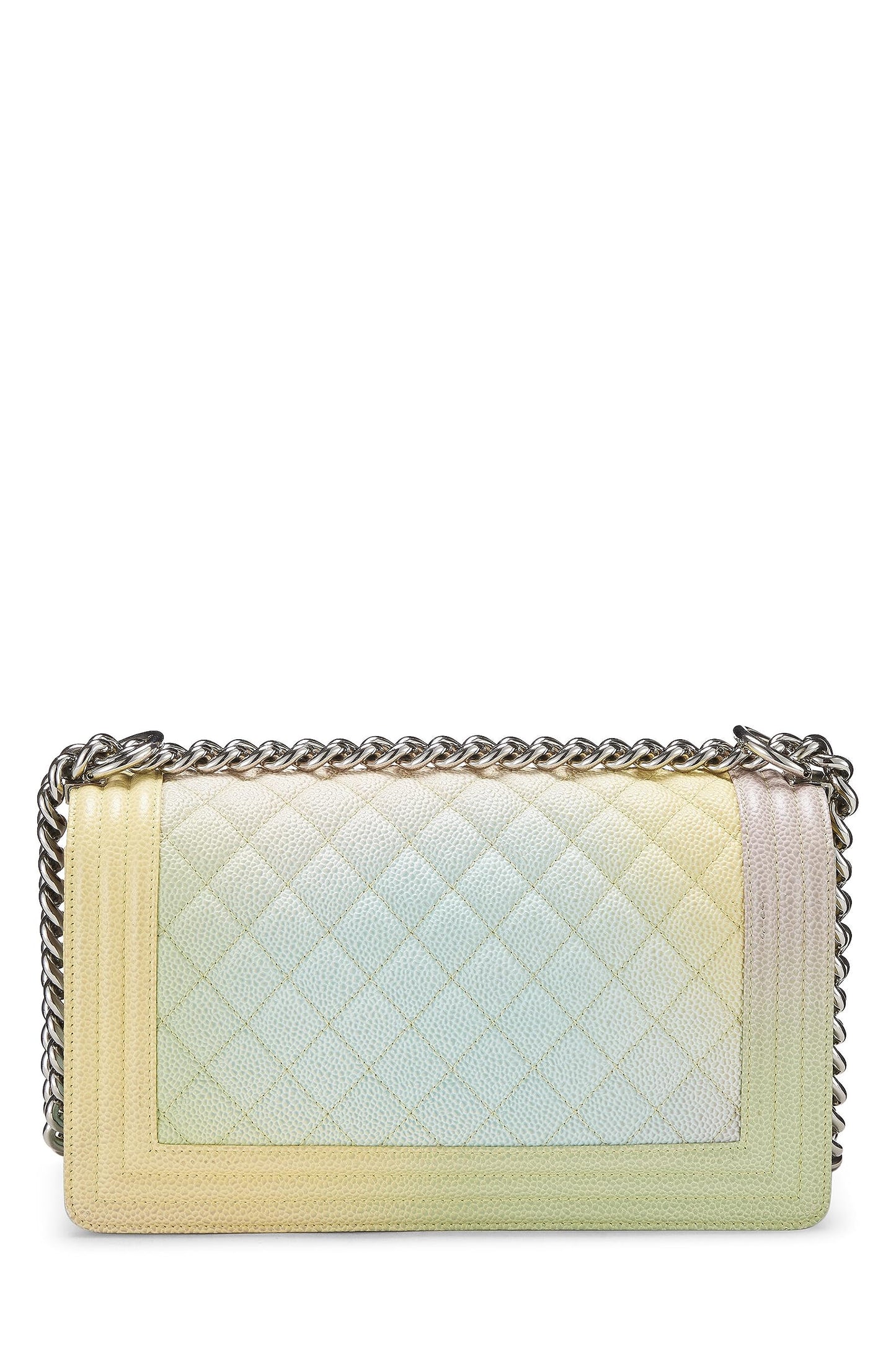 Chanel, Rainbow Quilted Caviar Boy Bag Medium, White