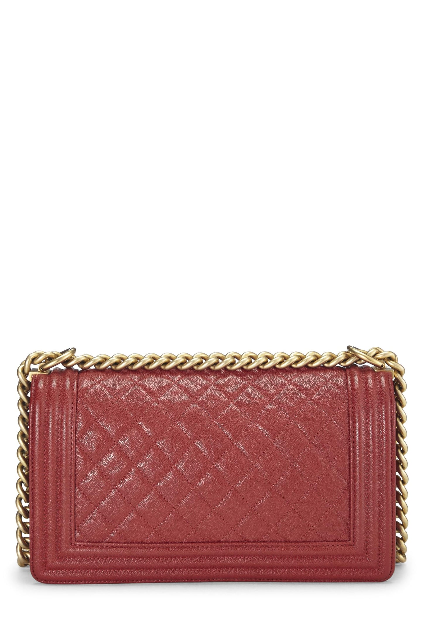 Chanel, Red Quilted Caviar Boy Bag Medium, Red
