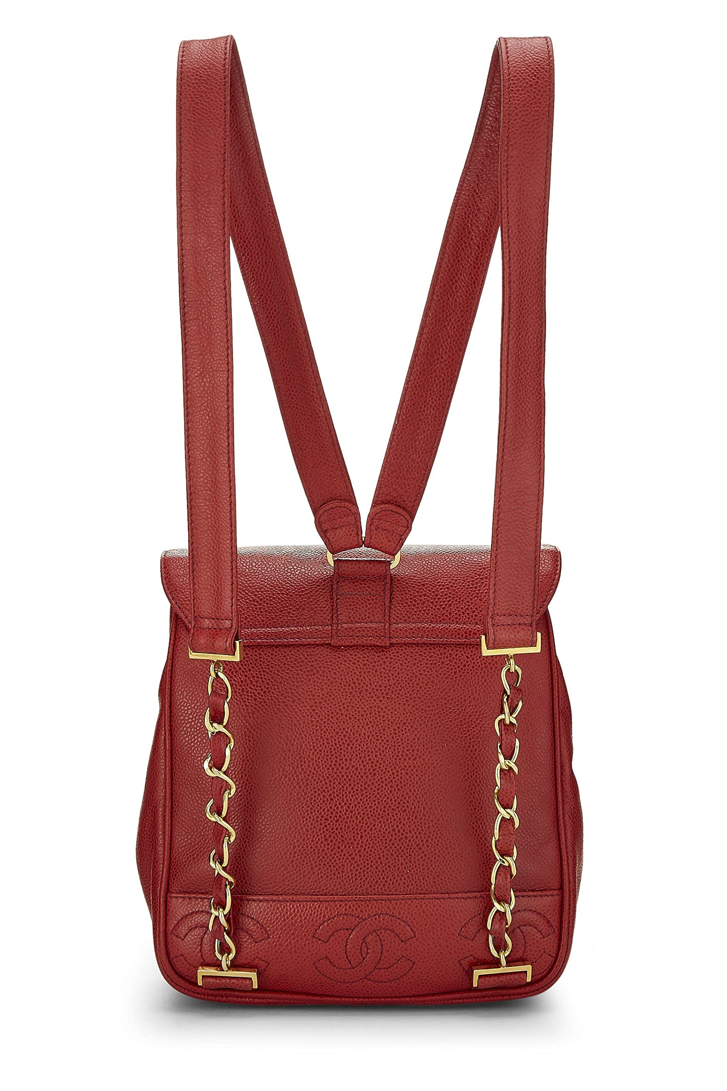 Chanel, Red Caviar 3 'CC' Backpack Medium, Red