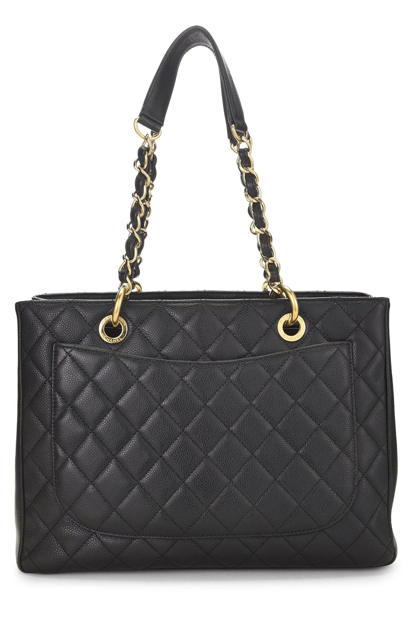 Chanel, Black Quilted Caviar Grand Shopping Tote (GST), Black