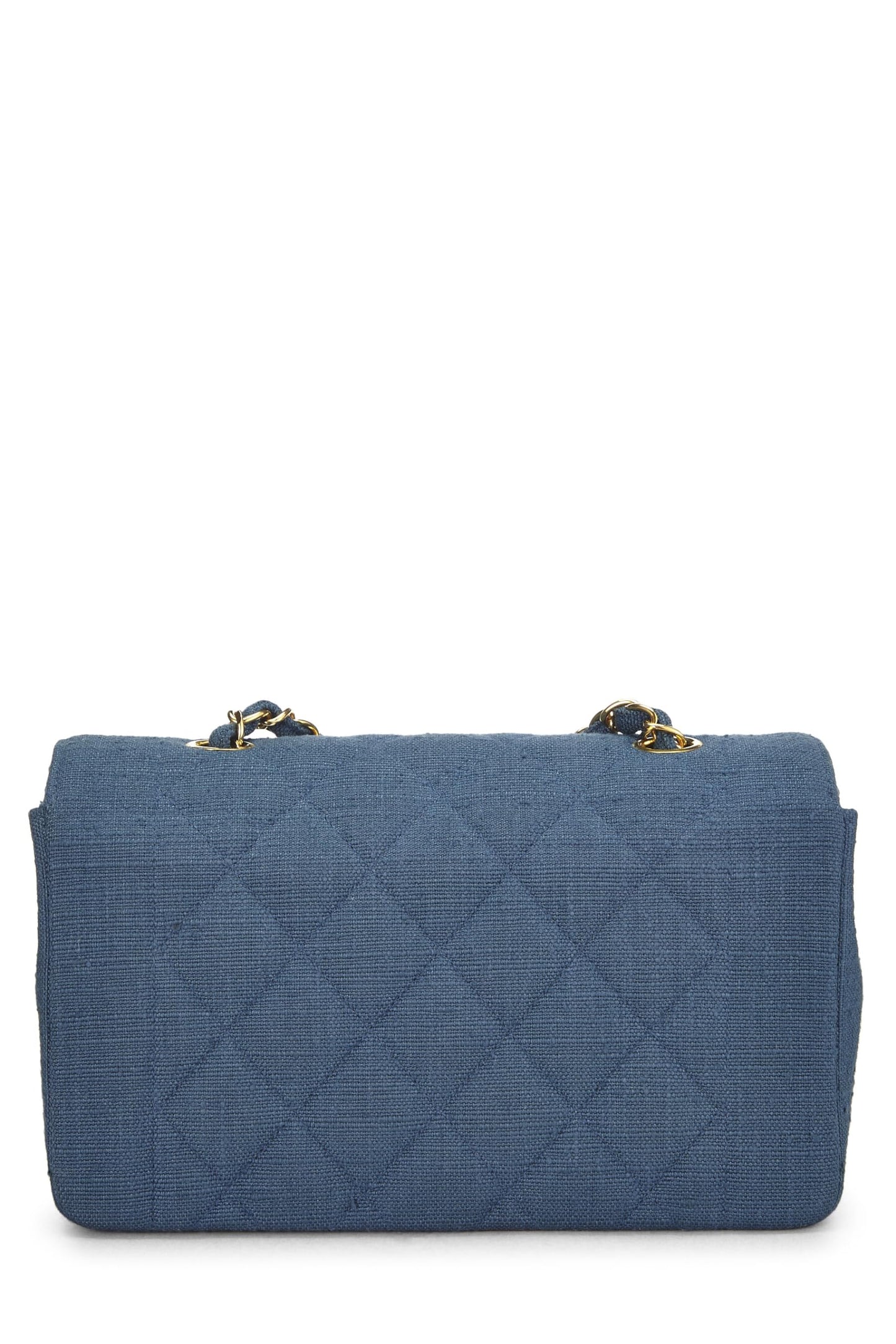 Chanel, Blue Quilted Linen Classic Double Flap Small, Blue
