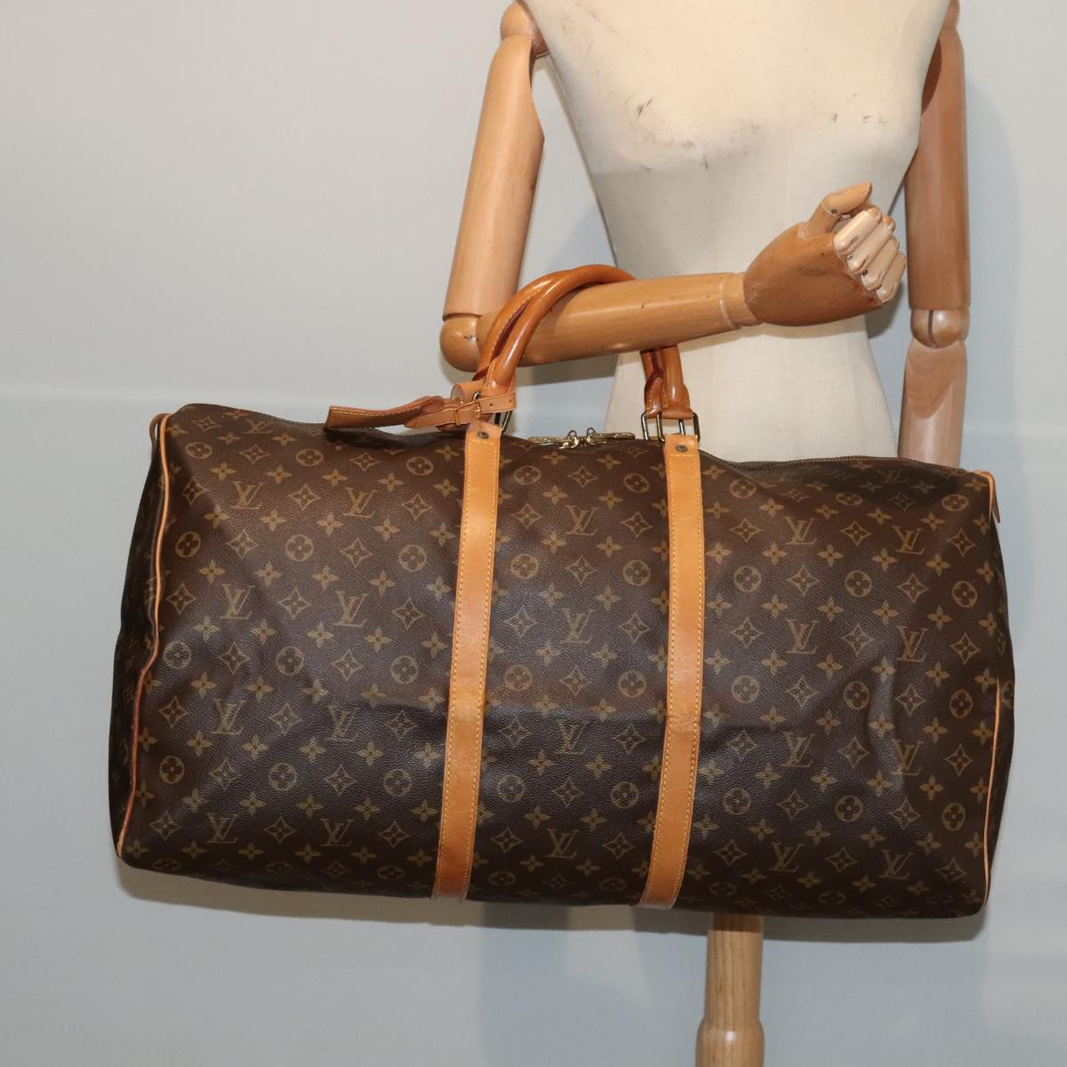 LOUIS VUITTON Monogram Keepall 60 Boston Bag M41422 LV 82036