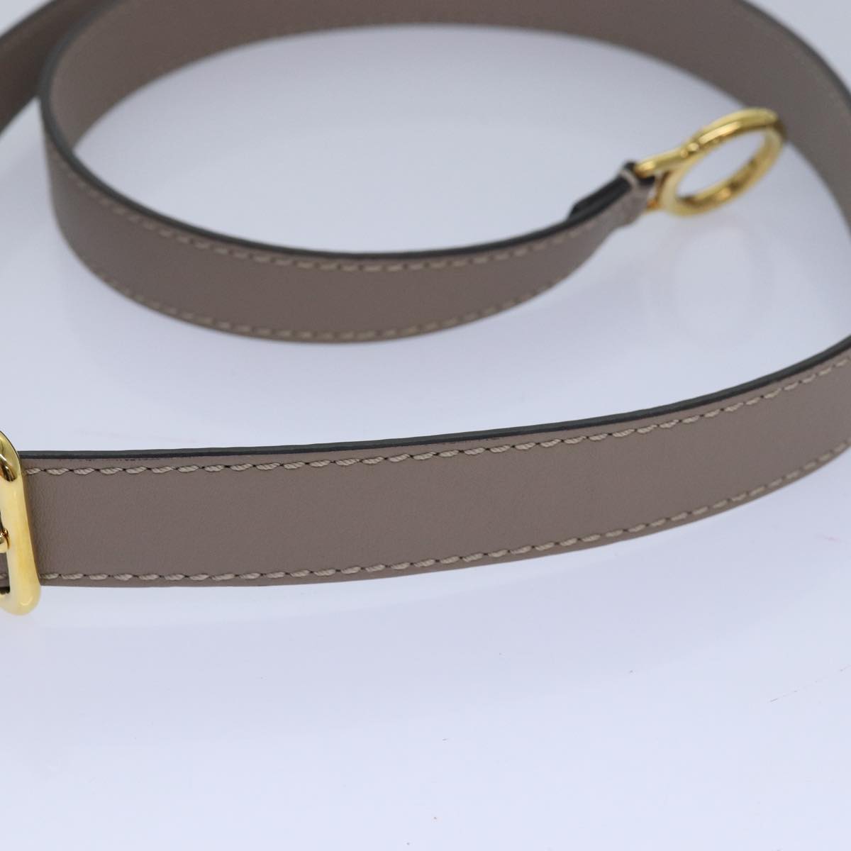 Luxury Fendi Adjustable Belt Leather 36.2""-41.3"" Gray82065