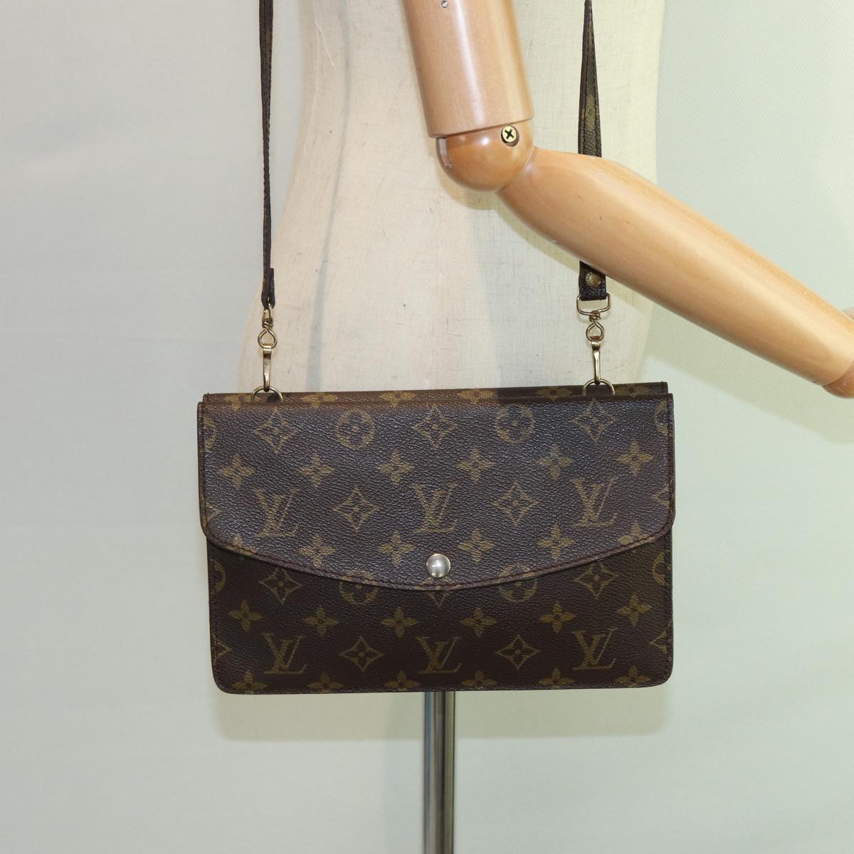 LOUIS VUITTON Monogram Double Rabat Shoulder Bag M51815 LV 82141