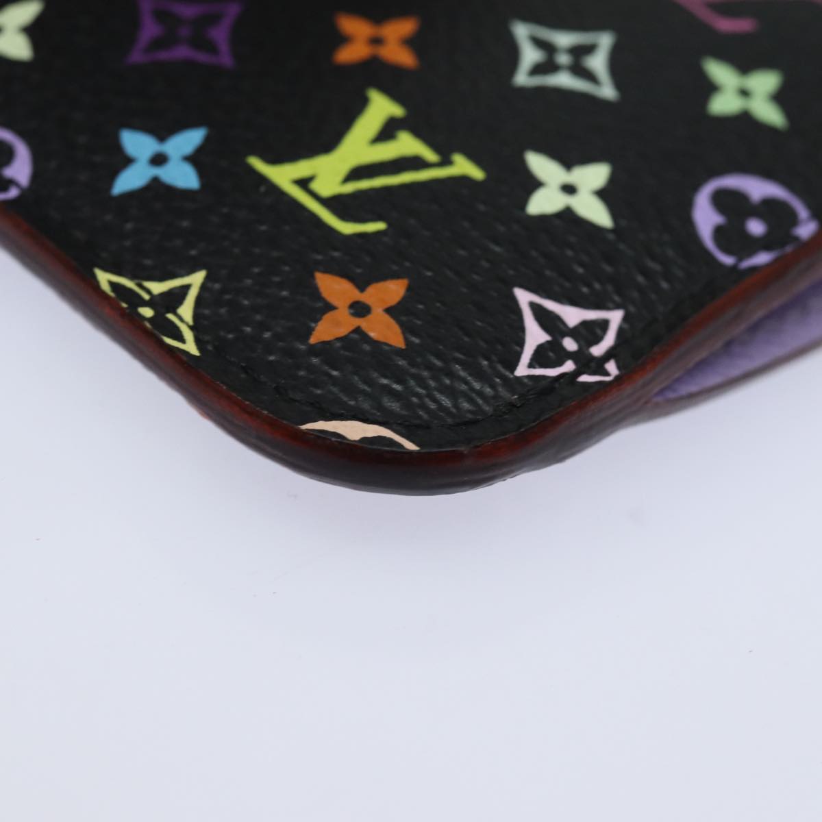 LOUIS VUITTON Multicolor Pochette Cles NM Coin Purse Black M60279 LV 82479